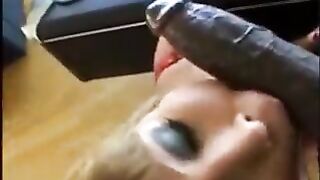 The girl was fucked by two supple black cocks in her sweet pussy