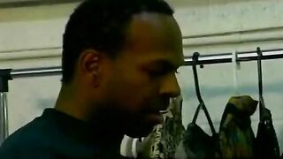 Two black guys fuck each other without using condoms