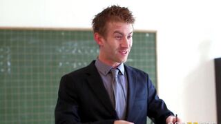 A hot girl is fucking with her teacher in this hot vid