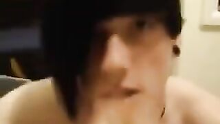 The guy is addicted to sperm, he swallows it from his friends