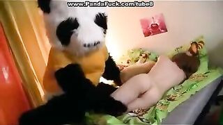 Plush Mishka fucked by his pervert mistress or vice versa