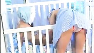 The tiny babysitter with natural tits gets fucked hard by a midget