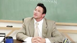 The student received a good mark thanks to the teacher’s deep throat skills