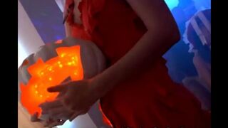 Students fucked on a party in honor of Halloween in a group