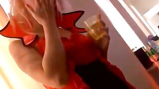 Students fucked on a party in honor of Halloween in a group