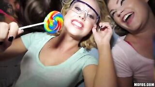The woman did not lag behind the guys in fucking around