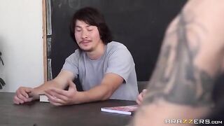 The guy did not give the attached girl a chance to escape
