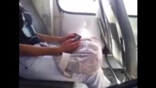 The man got his cock out and started jerking off in front of a beautiful girl
