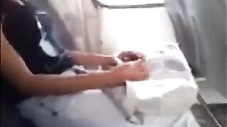 The man got his cock out and started jerking off in front of a beautiful girl