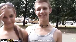 A guy licks the pussies of two sexy girls
