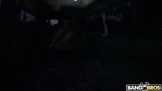 Gorgeous brunette with big tits gets banged in the car xxx