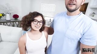 Leana does not touch the ground with her feet, showcasing exclusive footjob