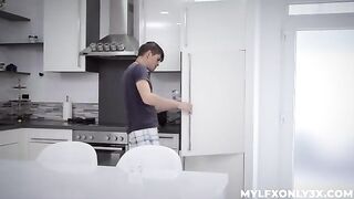 The girl got horny and fucked with the sexy maid in stockings