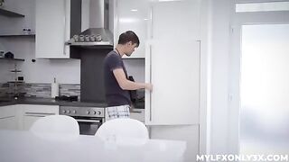 The girl got horny and fucked with the sexy maid in stockings