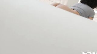 Spying on the bubble butt Latina in the yoga room - a tempting sight