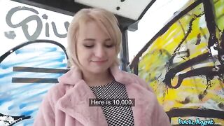 Blonde student agreed to have sex for money in the basement
