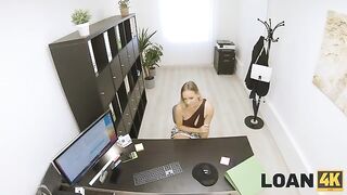 The boss called the secretary to him for the interview on the table
