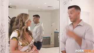 A busty blonde MILF, Cory Chase, gets her tight asshole gapped by a real estate agent