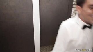 A huge ass is served to the waiter in a round shape