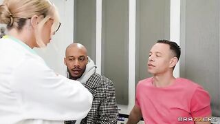 Two patients fucked by a hot doctor in a bi-sex threesome