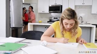 Tutor Tips & Big Natural Tits - unforgettable threesome with a twist