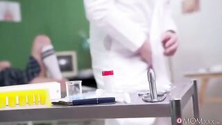 The doctor examined the sexy patient, but could not control his lust