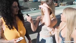 Two sexy chicks are having fun on the strip, and you should see it!