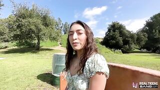 A girl with a generous hole fucks from first view