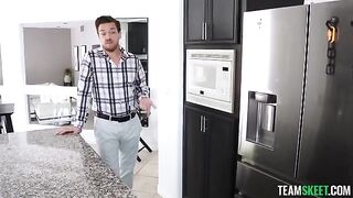 The guy smeared his dick with chocolate and fucked the girl, it was very sexy