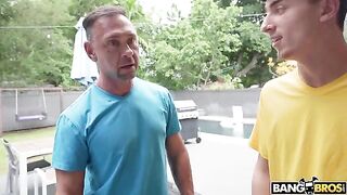 A girl with symptoms of nymphomania fucks with three guys