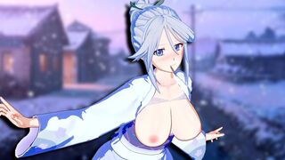 Tsurara Shirayuki gets fucked in an anime hentai scene