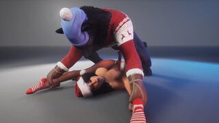 Christmas beauty fucked by a werewolf in a wild encounter