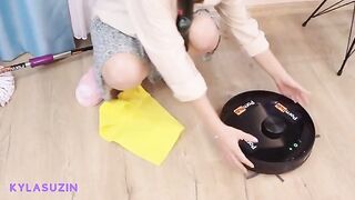 A hot Turkish girl is acting in a scene