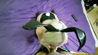 Bunny swallows cock right up to the balls, amazing!