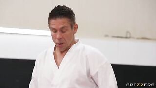 A girl gets fucked in an uncomfortable position against the wall