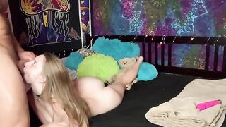 Petite teen gets a hard cock in her tight pussy