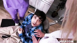 A girl has become a slave to two guys in an intense scene