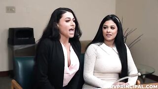 A girl came to her duties and had sex with a young guy in the office