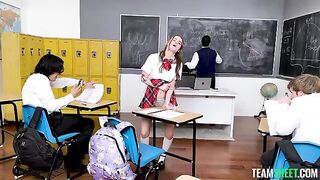The girl passed the exam thanks to her skills in certain intimate acts