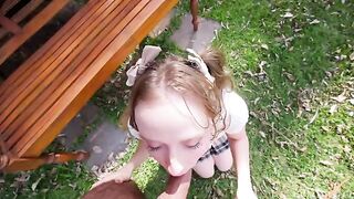 Girls at the edge of anal sex while on a piercings outdoor adventure