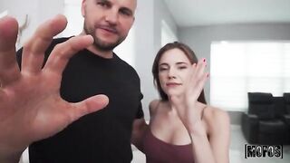A man has no pity and fucks a young girl roughly in doggystyle
