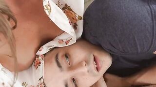 A cute girl has an interesting interaction in her hole with a guy