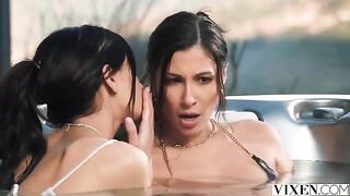 A stunning brunette beauty got a day of paradise with her girlfriend in HD