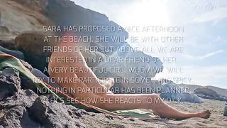 Two girls almost got caught jerking off on the nude beach