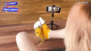 I decided to make a footjob video with a hot teenage girl