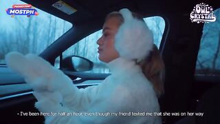 A beautiful young schoolgirl gets fucked by a stranger in his car