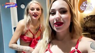 A girl is having fun with two guys in an intense threesome scene