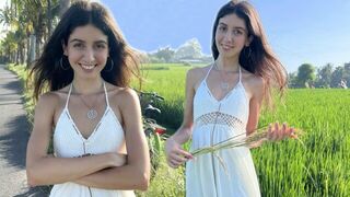 A sweet girl is picking rice and a guy is fucking her hard