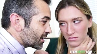 The principal, teacher and student have an intense encounter