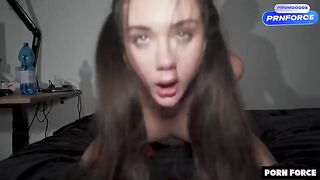 A sexy girl receives a hard cock without mercy in her pussy